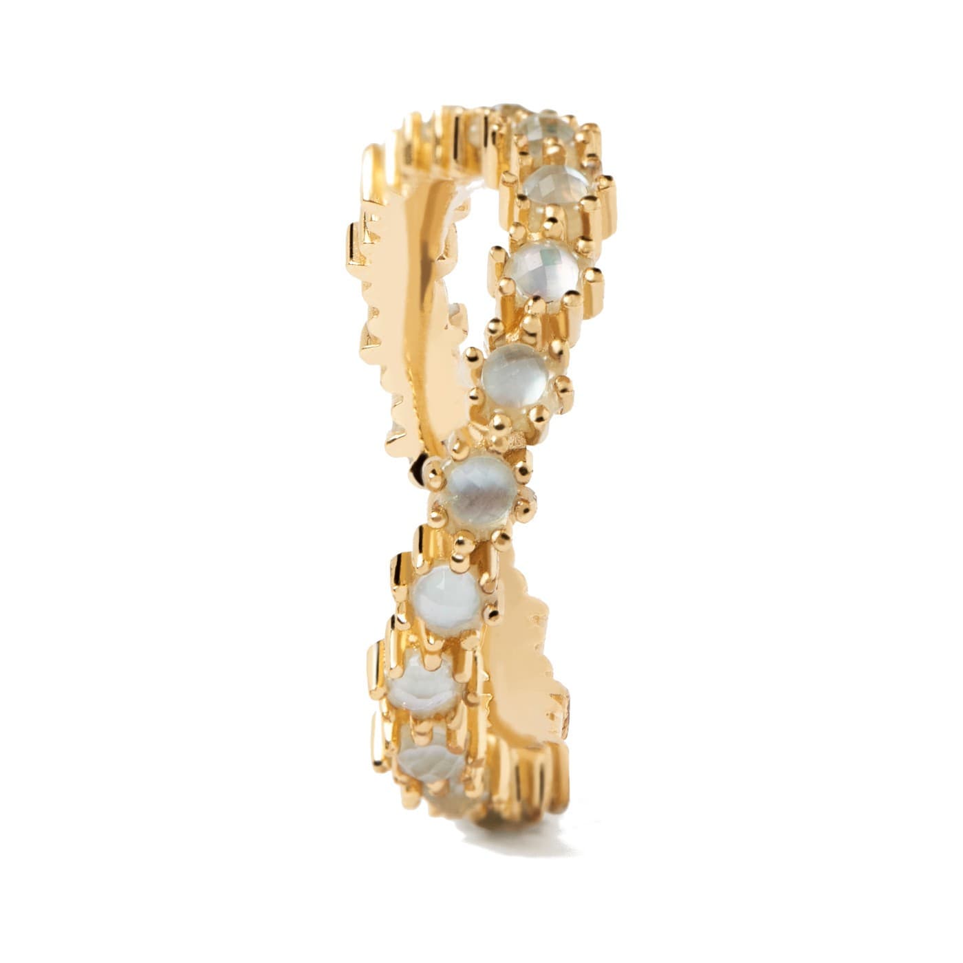δαχτυλίδι ολόβερο με πέτρες mother of pearl -PDPAOLA BLUE TIDE GOLD